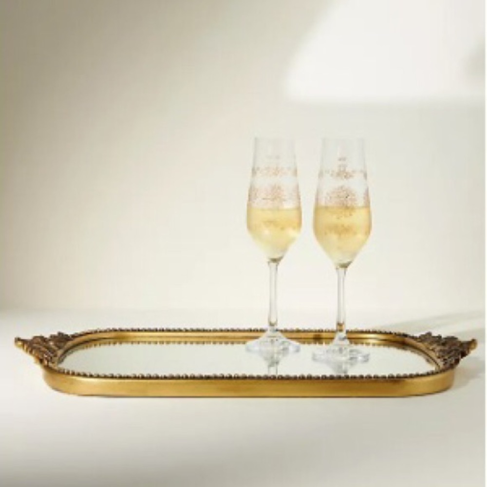 Anthropologie Gleaming Primrose Vanity Mirrored Tray NIB NWT RARE - Picture 4 of 6